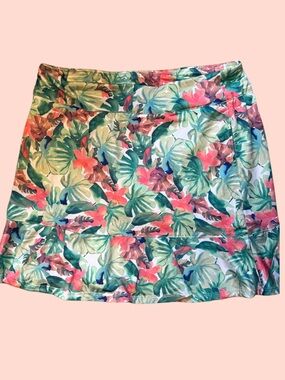 Emerald 18 Tropical Floral Golf Tennis Athletic Skort Women’s Small Pockets